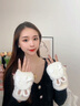 Charm Kendo手套女秋冬季毛絨秋冬騎車(chē)保暖可觸屏手套新年生日禮物送女生 送女朋友實(shí)用老婆 奶白 曬單實(shí)拍圖