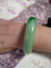 奢瑞莎 翡翠手鐲飄綠色玉手鐲冰種翡翠正圈平安鐲處理送媽媽送老婆禮物 內直徑63-64MM(附證書(shū)+高檔禮盒) 曬單實(shí)拍圖