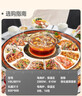 美的（Midea）小歡聚暖菜板加熱板熱菜板保溫板 2000W電陶爐火鍋家用旋轉餐桌轉盤(pán)政府補貼（圓形80CM）HBU80YH 曬單實(shí)拍圖