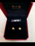 周大福 芬芳花朵 足金黃金耳釘(工費180)約1.45g EOF1336七夕禮物 曬單實(shí)拍圖