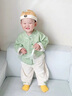 G.DUCKKIDS小黃鴨童裝寶寶套裝夏季薄款兒童漢服男孩子周歲禮服嬰兒衣服夏裝 綠色 80 尺碼建議9-12個月cm 曬單實拍圖