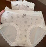 內小伴3條A類(lèi)嬰兒棉內褲女士純棉中腰蕾絲邊10A抑菌加長(cháng)襠中腰內褲L 曬單實(shí)拍圖
