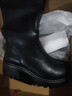 大東加絨帥氣騎士靴女鞋2025冬季新款休閑潮流圓頭粗跟長(cháng)筒靴1655AE 黑色 【單里】 跟高5.5cm粗跟 34 曬單實(shí)拍圖