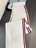 舍里甲人青少年酷帥褲子男款春秋夏季三杠條紋運(yùn)動(dòng)衛(wèi)褲美式復(fù)古直筒休閑褲 紅色 M 曬單實(shí)拍圖
