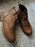 公牛世家馬丁靴男款2025新款春秋款加絨保暖棉鞋真皮軟牛皮工裝靴 棕 色[加絨款] 43 曬單實(shí)拍圖