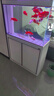 森森（SUNSUN）大型魚缸底過濾水族箱客廳家用落地玻璃生態(tài)金魚缸 超白隔斷屏風(fēng)款 1米長35cm寬（黑白可選） 曬單實(shí)拍圖