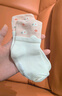 五朵棉5雙嬰兒襪子秋冬棉質(zhì)兒童中筒襪雙羅口提耳寶寶襪子無(wú)骨A類 曬單實(shí)拍圖