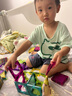 紐奇（Nukied）兒童玩具彩窗磁力片磁力積木2-6歲男女孩軌道車(chē)生日禮盒禮物 多巴胺純磁101片【車(chē)*1+收納箱】 曬單實(shí)拍圖