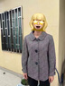 恒源祥媽媽春裝洋氣大碼外套春秋毛呢子大衣中老年女格子上衣服2025新款 灰色. L (建議85-100斤) 曬單實拍圖