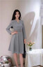 羅蒙（ROMON）輕奢女裝連衣裙女2023春夏新款氣質(zhì)七分袖收腰顯瘦西裝裙子女 灰色 M 曬單實(shí)拍圖