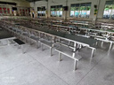 學(xué)校食堂餐桌椅組合工廠員工地小吃店不銹鋼連體餐桌4人6人8人位 4人（加厚款） 曬單實拍圖