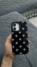 坦虎黑白十字花蘋(píng)果16pro手機殼黑鏡面iPhone15手機殼14時(shí)尚13防摔12p 磨砂黑-黑鏡面-559608白色十字花（單殼） 蘋(píng)果16promax 曬單實(shí)拍圖