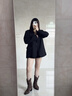 卓詩(shī)尼粗跟短靴女2025秋冬新款復古尖頭褶皺堆堆靴單靴子超火西部牛仔靴 沙色-單里 37 曬單實(shí)拍圖