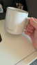 CLITON陶瓷馬克杯大容量帶勺蓋咖啡杯牛奶杯早餐杯辦公杯茶杯白色350ml 曬單實(shí)拍圖