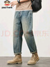 大嘴猴（paul frank）牛仔褲男士春秋季美式潮牌褲子男寬松休閑褲男褲長(cháng)褲男 復古藍 30 曬單實(shí)拍圖