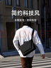 米家小米斜挎包男大容量通勤背包休閑運(yùn)動(dòng)百搭女學(xué)生單肩包炭黑 曬單實(shí)拍圖