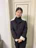 雪中飛羽絨服女短款2025新款翻領(lǐng)時(shí)尚撞色拼接冬季保暖90絨外套黑色XS 曬單實(shí)拍圖