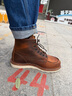 RED WING紅翼1907工裝靴6寸經(jīng)典方頭D頭油鞣皮牛皮男靴馬丁靴 銅褐色 8 (美碼D頭) 曬單實(shí)拍圖