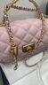 CHARLES&KEITH七夕限定禮盒鏈條包掛菱格小方包CK17-50701608-A Cotton Candy Pink棉花糖粉 S 曬單實(shí)拍圖