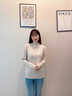 歐貝汐針織長(cháng)袖打底衫女小立領(lǐng)軟糯春秋冬季加絨上衣半高領(lǐng)薄款內搭毛衣 燕麥色 均碼 【建議80-120斤】 曬單實(shí)拍圖