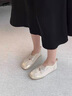 星期六（ST&SAT）品牌瑪麗珍鞋女2025新款夏季單鞋芭蕾風運動休閑德訓鞋內(nèi)增高女鞋 香檳金色 37 曬單實拍圖