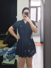 安踏（ANTA）小蠻腰泳衣女士連衣裙式成人保守泳裝修身顯瘦遮肉彈力游泳衣 3XL 曬單實(shí)拍圖