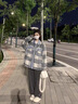 蕓蕁外套女2025新款小個(gè)子感女生春秋季外套小香風(fēng)氣質(zhì)顯瘦格紋毛呢夾 天藍(lán)色 天藍(lán)色夾克毛呢 M 曬單實(shí)拍圖