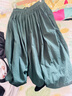 無(wú)印良品（MUJI）女式 強捻 抽褶裙 長(cháng)半身裙女裙子女裝格子裙25年夏季BE1VEC5S 深綠色 M （160/66A） 曬單實(shí)拍圖