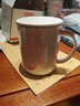 膳魔師（THERMOS）馬克杯不銹鋼茶杯大容量把手杯保溫咖啡杯團購生日禮物TEMC 【鍍鈦茶漏】珍珠白 400ml 曬單實(shí)拍圖