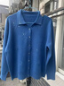 皮爾卡丹（pierre cardin）羊毛絨衫女毛衣翻領(lǐng)媽媽裝針織短款中年外套100純羊毛開(kāi)衫大碼 羅珀紅 M 曬單實(shí)拍圖