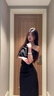LIZONGXI黑色斜肩一字肩連衣裙子女夏季法式氣質(zhì)禮服裙露肩收腰包臀裙長(cháng)裙 黑色 S 【80-100斤】 曬單實(shí)拍圖
