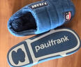 大嘴猴（paul frank）棉拖鞋男士秋冬季室內(nèi)家居拖鞋毛絨保暖厚底棉鞋男款深藍(lán)290PF607 曬單實(shí)拍圖