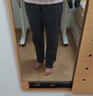 優(yōu)衣庫女裝全棉松緊九分褲/休閑加長款66cm~68cm 478209 481411 481411/09黑色 L 曬單實拍圖