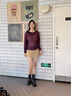 GZQJ【織月沉紗】綿羊毛休閑百搭圓領(lǐng)針織衫女2025秋季新款女裝 93008 紫色 S 36  建議80-120斤 曬單實(shí)拍圖