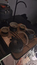 京東京造 茶具整套 功夫茶具陶瓷套裝茶壺茶杯茶盤【黑陶提梁壺】 12件套  曬單實(shí)拍圖