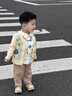 迪士尼（Disney）寶寶春秋裝套裝2025新款1-3歲4帥氣男童春秋季三件套炸街嬰兒童衣 卡其色 XY24058 薄款 80 高75cm內 1歲內【80碼】 曬單實(shí)拍圖