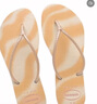 havaianas哈唯納2025春夏新品漸變夾腳人字拖女士夏季平底涼拖鞋可外穿 0121-米色 35-36 巴西碼 曬單實(shí)拍圖