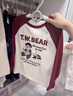 Teenie Weenie Kids小熊童裝25年新款秋季男女寶寶撞色插肩長(cháng)袖T恤 白色 女熊 100 cm 曬單實(shí)拍圖