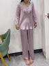 美標(biāo)送禮物真絲睡衣女長袖套裝春秋性感100%桑蠶絲綢睡衣蕾絲家居服夏 香氛紫 L (165/88A) 曬單實(shí)拍圖