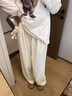 曇蓓漫孕婦褲子夏季外穿不勒肚子孕媽裝長褲闊腿褲高級(jí)感穿搭休閑可調(diào)節(jié) 孕婦托腹奶芙褲【奶杏色】 L碼 建議體重（115-135斤） 曬單實(shí)拍圖