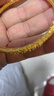 中國黃金（CHINA GOLD）卷草紋繁花黃金手鐲女足金999古法金鐲子送女友老婆生日禮物 金重約7.9g 56#【今/次日達】 曬單實(shí)拍圖