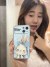 鯨咖適用蘋(píng)果17promax手機殼2025新款高級感玻璃外殼iphone16Pro卡通兔子女款17Air全包ip15防摔保護套 【珠光白-蝴蝶結兔子】 iPhone 17 Pro Max 曬單實(shí)拍圖