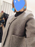 皮爾卡丹（pierre cardin）高端雙面羊絨大衣女短款2025秋冬新款無(wú)領(lǐng)簡(jiǎn)約洋氣小個(gè)子毛呢外套 灰色 M  106-115斤 曬單實(shí)拍圖