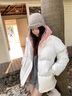 勤度女大童羽絨服13-15歲大女童初中生派克中長(cháng)款冬裝高中學(xué)生加厚 米白拼粉 XL 120-135斤 曬單實(shí)拍圖