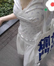 小野七天V領(lǐng)碎花蕾絲邊修身短袖T恤女夏季純欲短款上衣小衫 M 建議體重95-105斤 曬單實(shí)拍圖