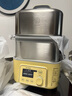 北鼎（Buydeem）電蒸鍋 大容量家用蒸鍋 燉蒸煮一體多用途鍋 智能可視電燉鍋 雙層定時(shí)保溫多功能鍋不銹鋼蒸汽鍋 G56A小鵝黃|含二層蒸架+玻璃燉蠱+白盤(pán)10L 曬單實(shí)拍圖