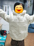 乖奇熊男童女童三防羽絨服秋冬季寶寶新年連帽外套嬰幼兒外出可愛(ài)拜年衣 白帽灰 110 曬單實(shí)拍圖