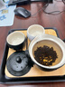 南山先生 黑陶快客杯一壺兩杯便攜式旅行茶具竹制茶盤(pán)日式陶瓷功夫茶具 漢禪一壺二杯＋茶盤(pán)＋布袋 5件 曬單實(shí)拍圖
