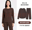 松山棉店商場(chǎng)同款二合一小薄荷羅紋家居服套裝半袖顯瘦2件套睡衣透氣 長(cháng)袖套裝-女士-咖色 L （女士165，男士175） 曬單實(shí)拍圖