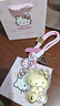 熱賣(mài)黃金helloKitty貓手機掛繩鑰匙扣足金20mgKt貓包包汽車(chē)掛件 KT貓粉繩掛件+禮盒禮袋+證書(shū) 曬單實(shí)拍圖